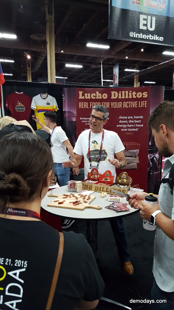 Lucho Dillitos explains their products inside Interbike